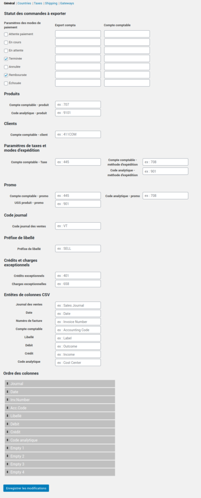 Accounting For WooCommerce : General settings